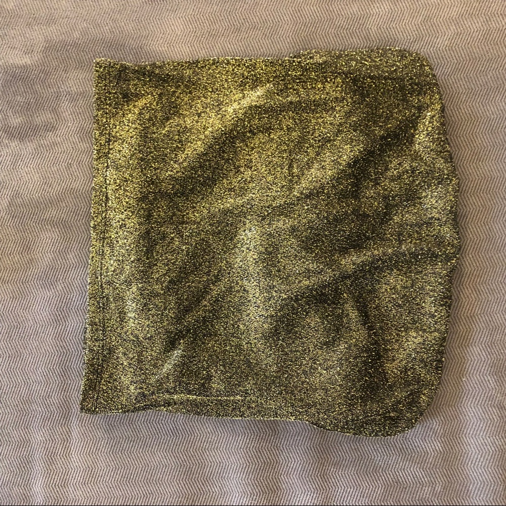 Gold shimmer tube top urban outfitters